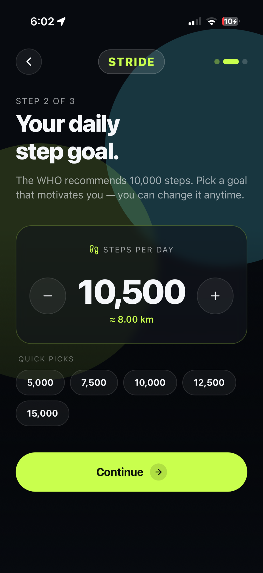 Set your daily goal